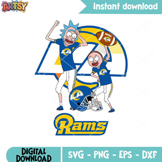 Blue helmets rick and morty svg, Los angeles rams svg, la rams svg
