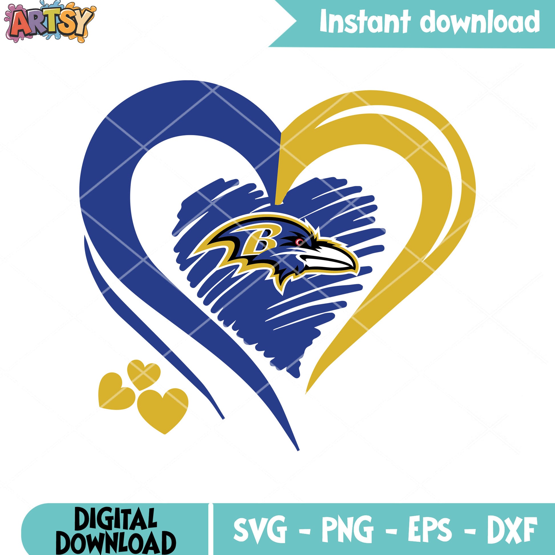 Blue logo for ravens svg. nfl football team svg, baltimore ravens svg