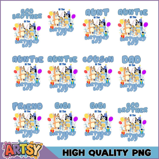 Bluey Birthday Boy PNG Bundle High Quality Designs