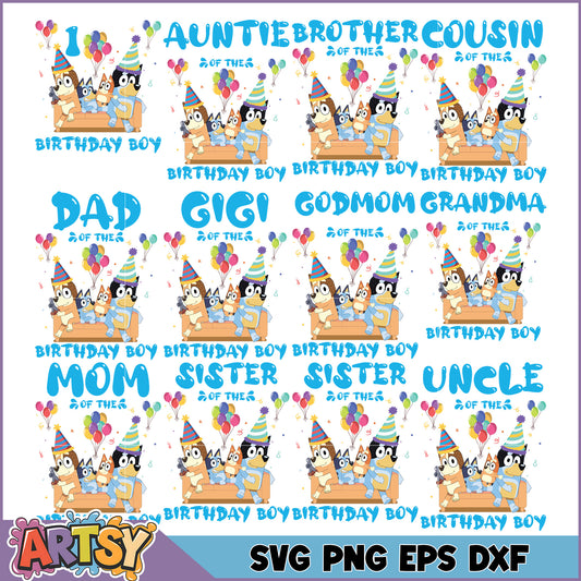 Bluey Birthday SVG Bundle Family Designs