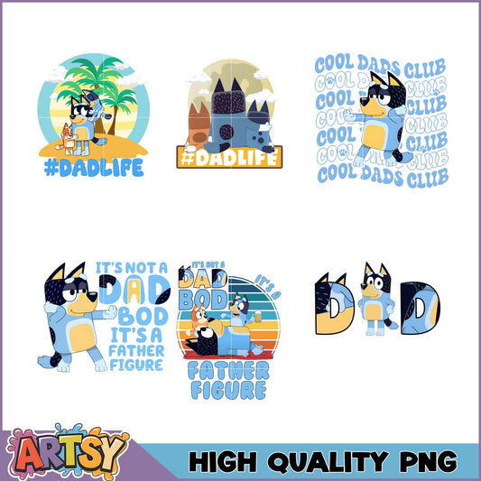Bluey Dad PNG Bundle High Quality Dad Designs