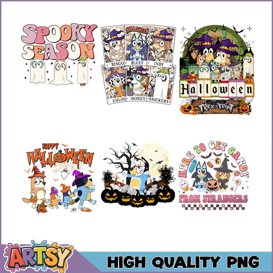 Bluey Halloween PNG Bundle Spooky Season Designs