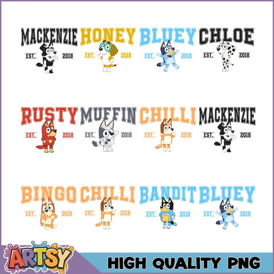 Bluey PNG Bundle High-Quality Images for Crafts