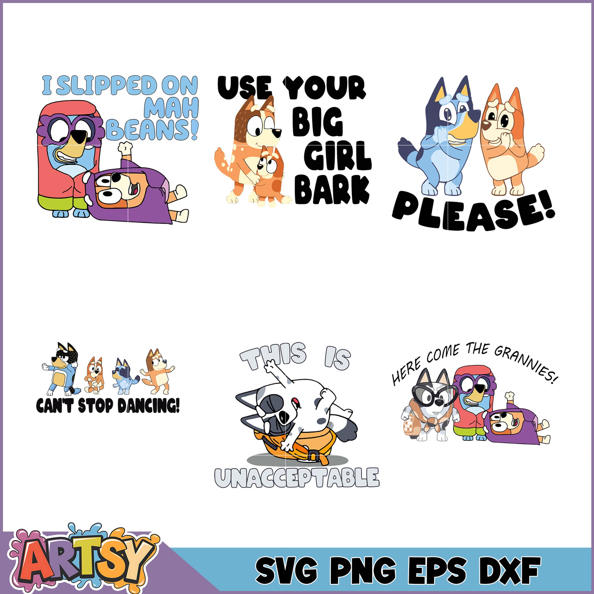 Bluey SVG Bundle PNG EPS DXF Files – Artsysvg
