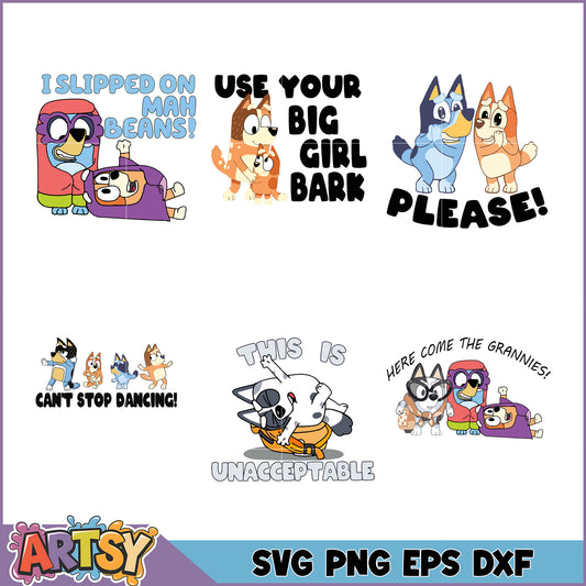 Bluey SVG Bundle PNG EPS DXF Files
