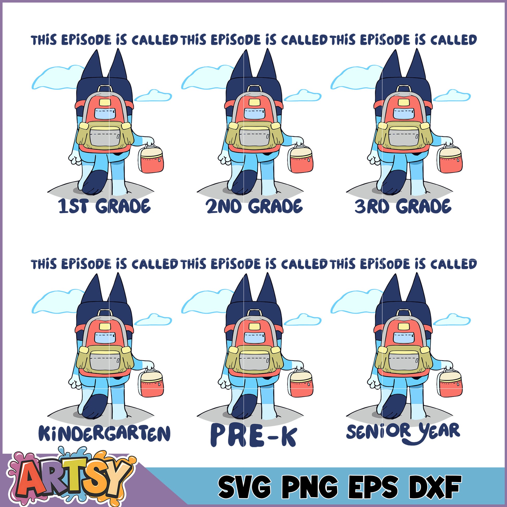 Bluey school SVG Bundle Grades K-3