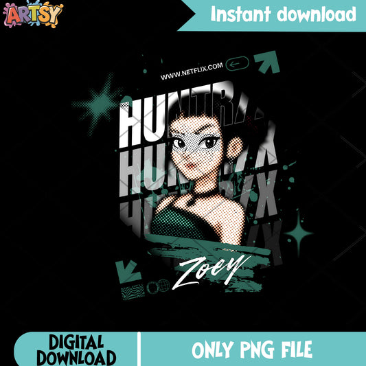 Blur zoey huntrix girl png, kpop demon hunters png, huntrix zoey png