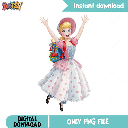 Bo Peep Back To School PNG, Toy Story PNG, Disney PNG
