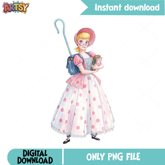 Bo Peep Toy Story PNG, Disney Pixar Clipart, Back To School PNG