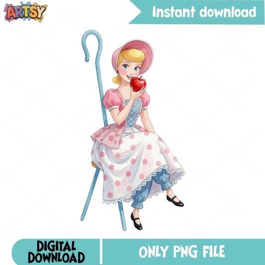 Bo Peep Toy Story PNG, Disney Pixar Clipart, Watercolor PNG