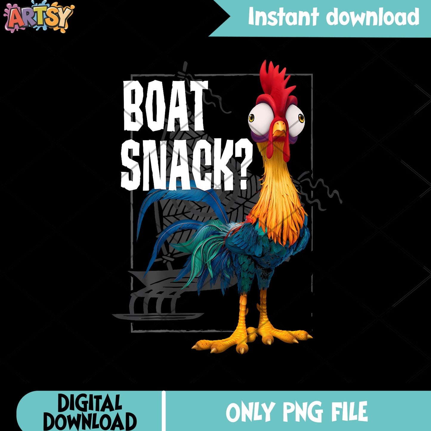 Boat snack hei hei chicken png, moana 2 png, disney movies png