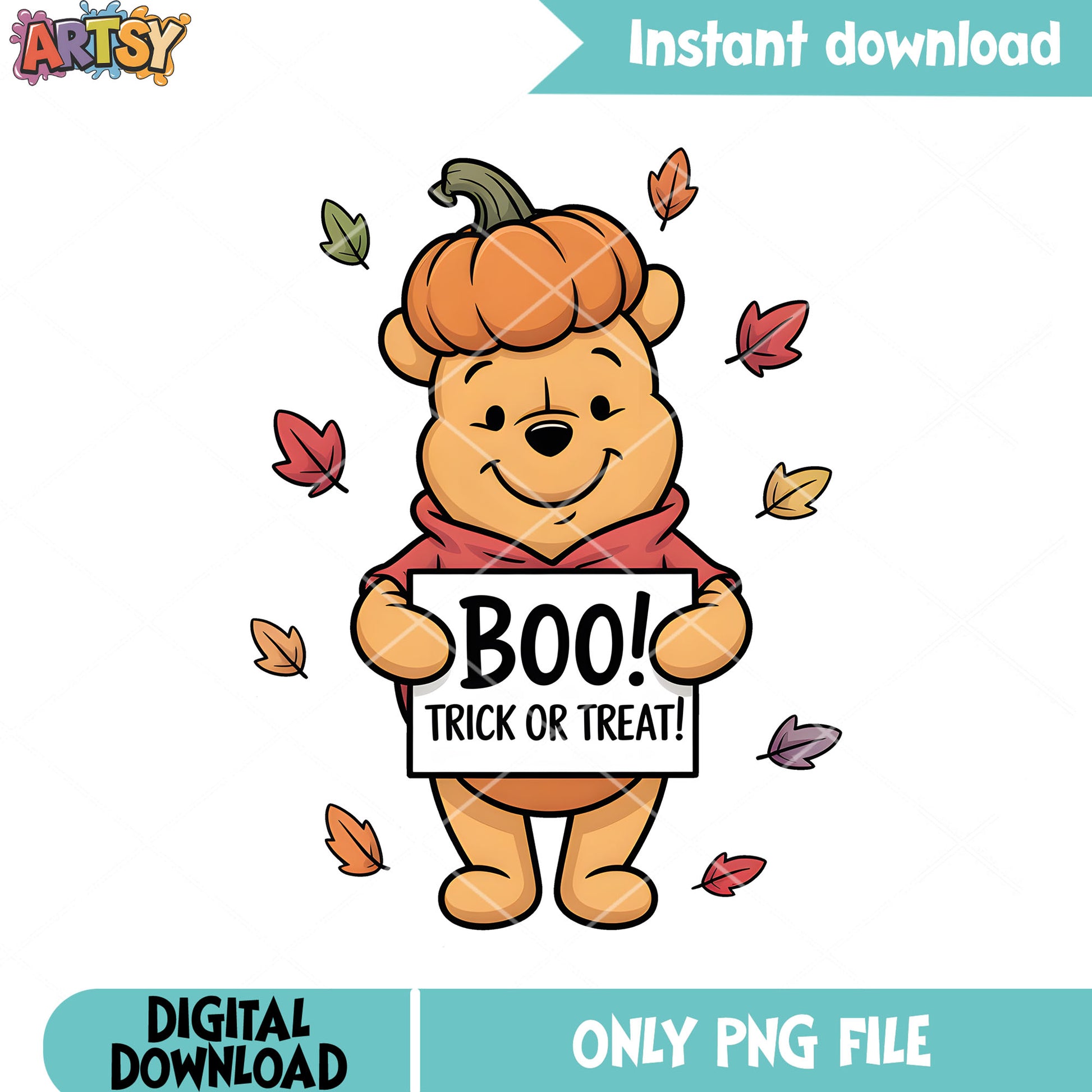 Boo halloween vibes pooh png, pooh bear png, happy halloween png