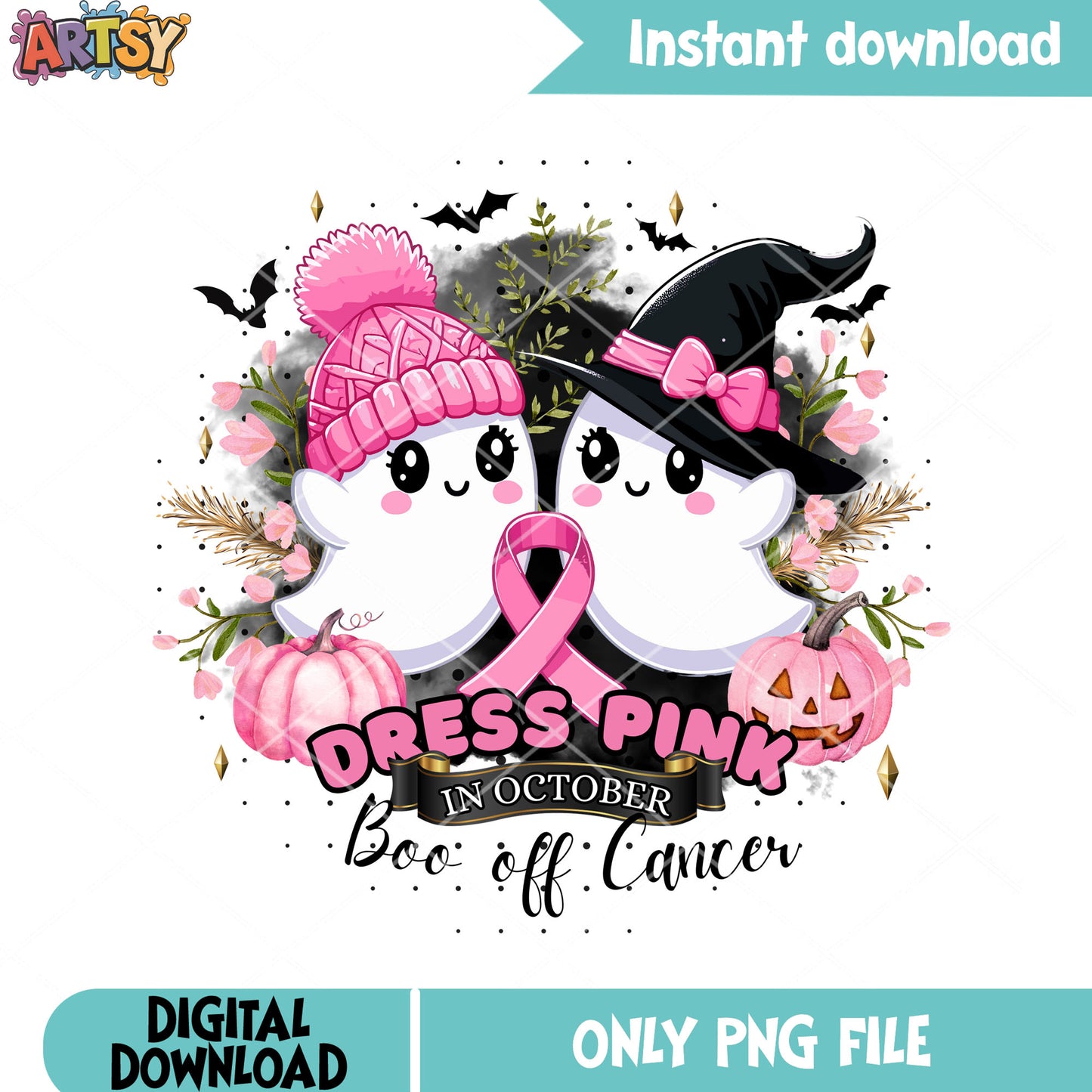 Boo off cancer png, scary bats png, halloween scary png