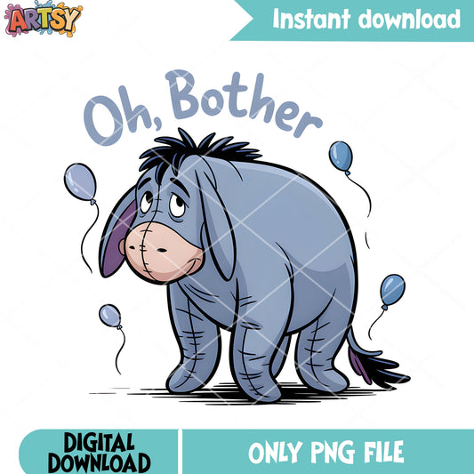 Bother sticker eeyore png, disney eeyore png, disney winnie the pooh png