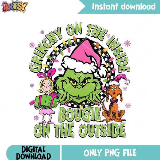 Bougie on the outside png, merry christmas png, lou cindy who png