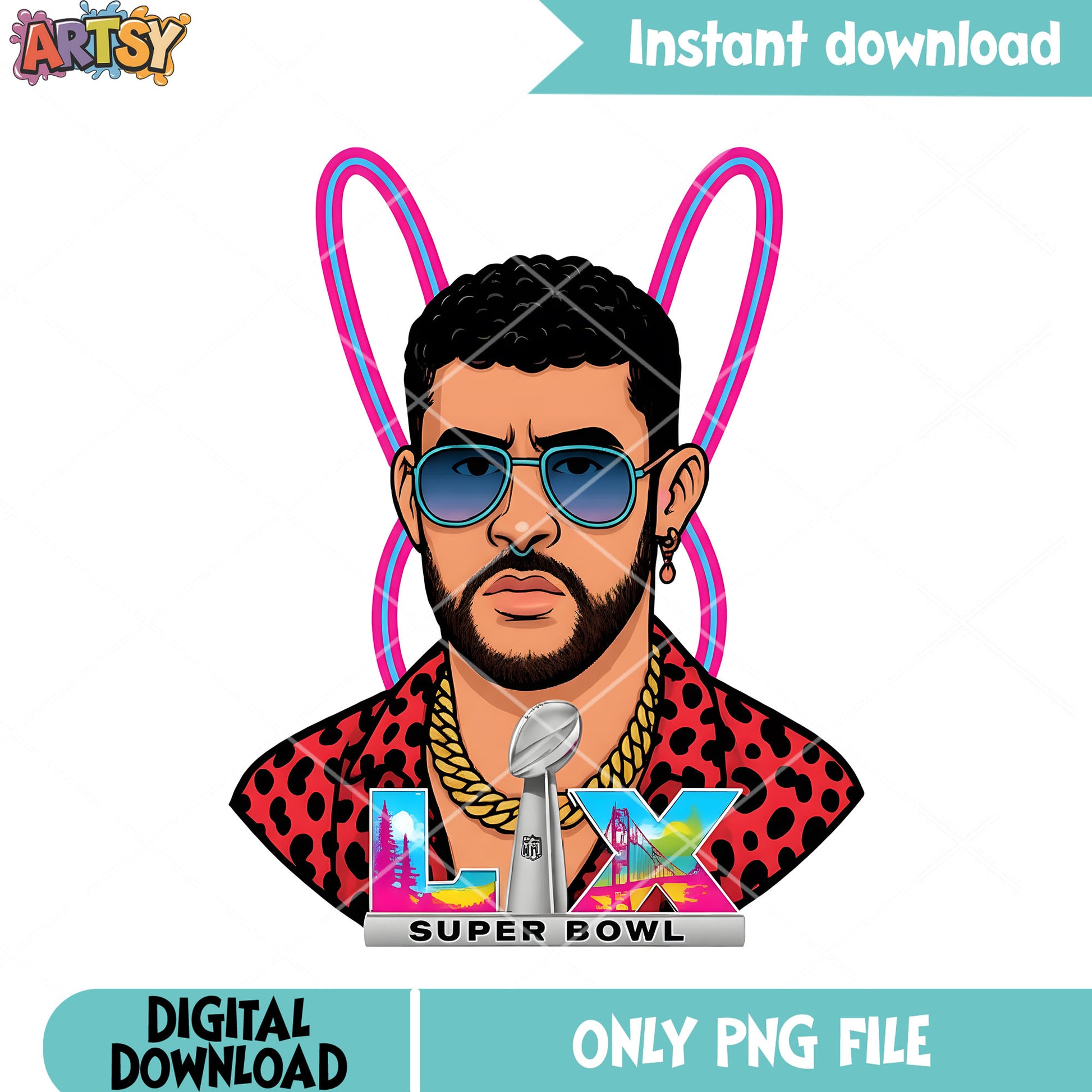 Bowl show bad bunny png, super bowl png, benito bowl png