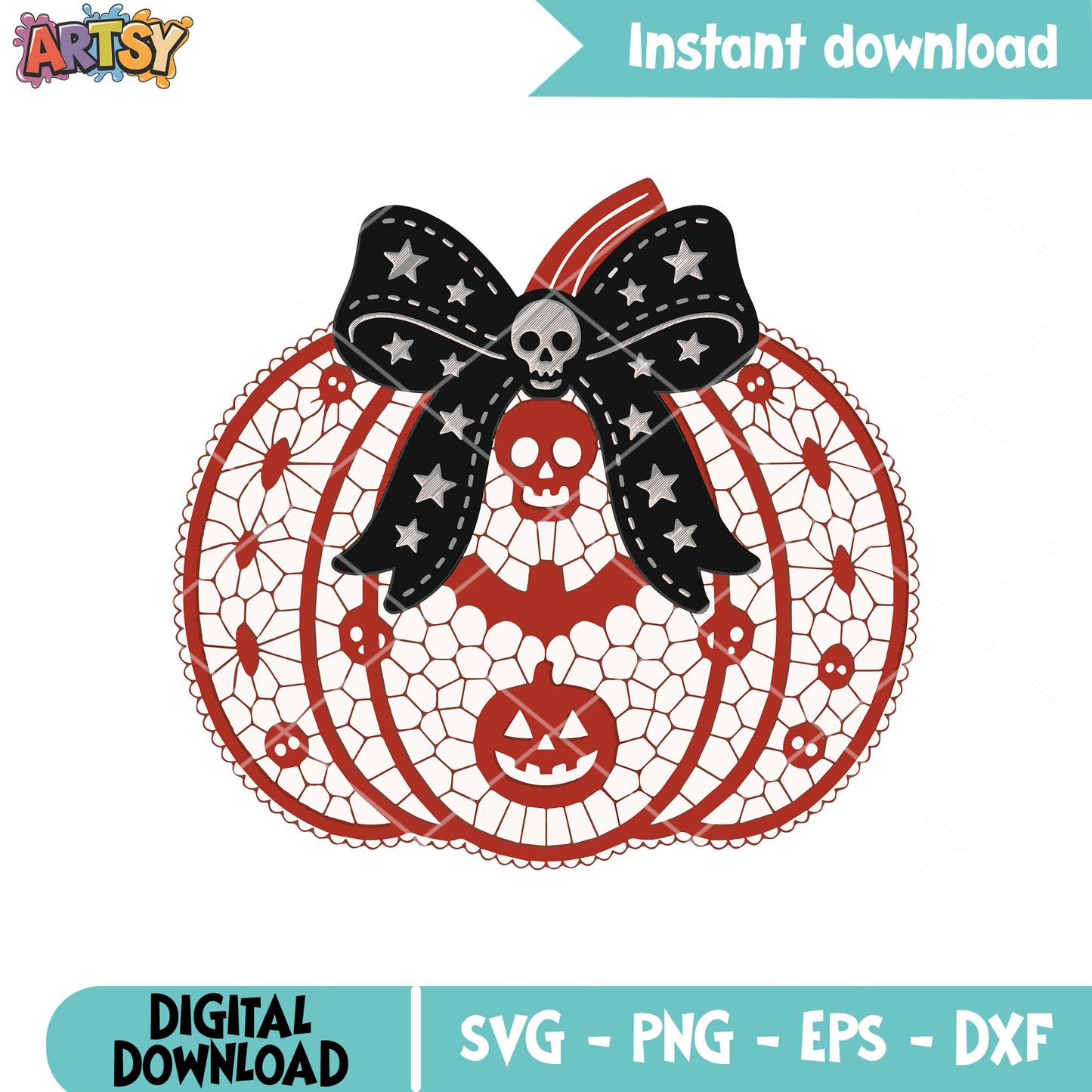 Bow tie pumpkin svg, pumpkin with bow​ svg, pumpkin halloween svg