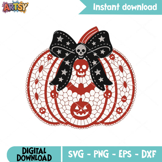 Bow tie pumpkin svg, pumpkin with bow​ svg, pumpkin halloween svg