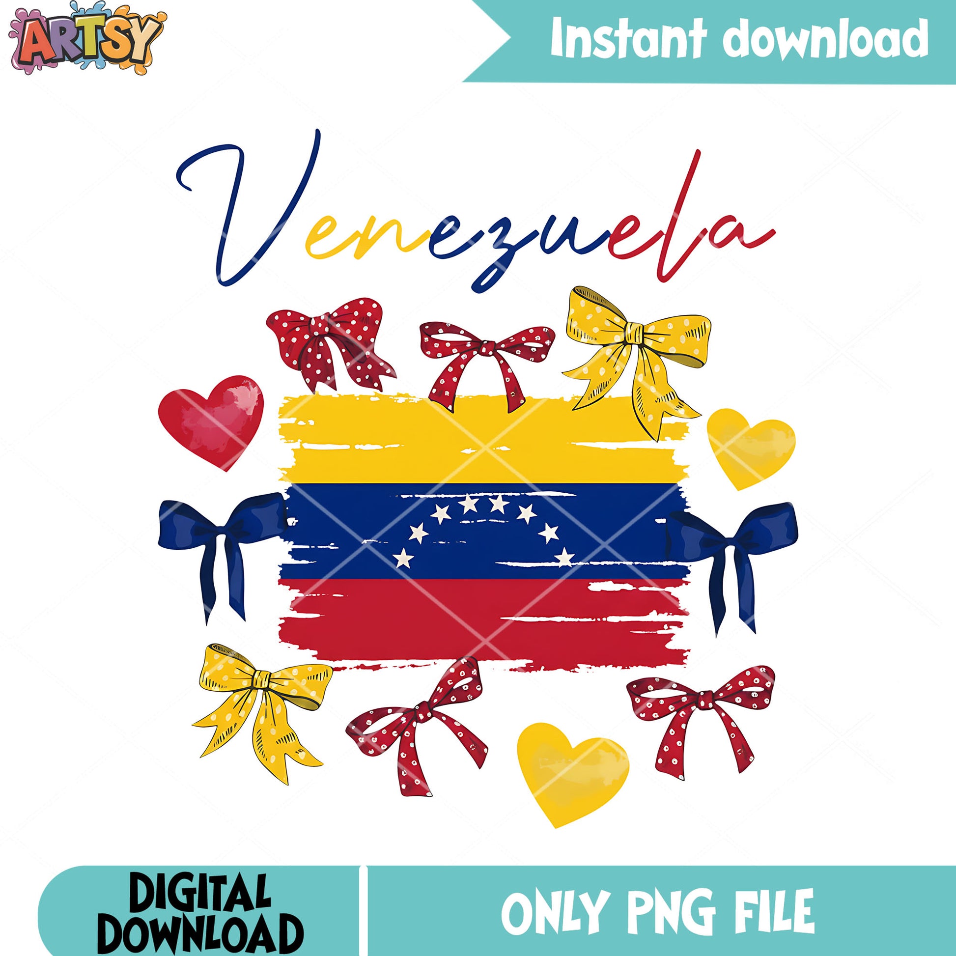 Bow venezuela flag png, latin america png, venezuela gifts png