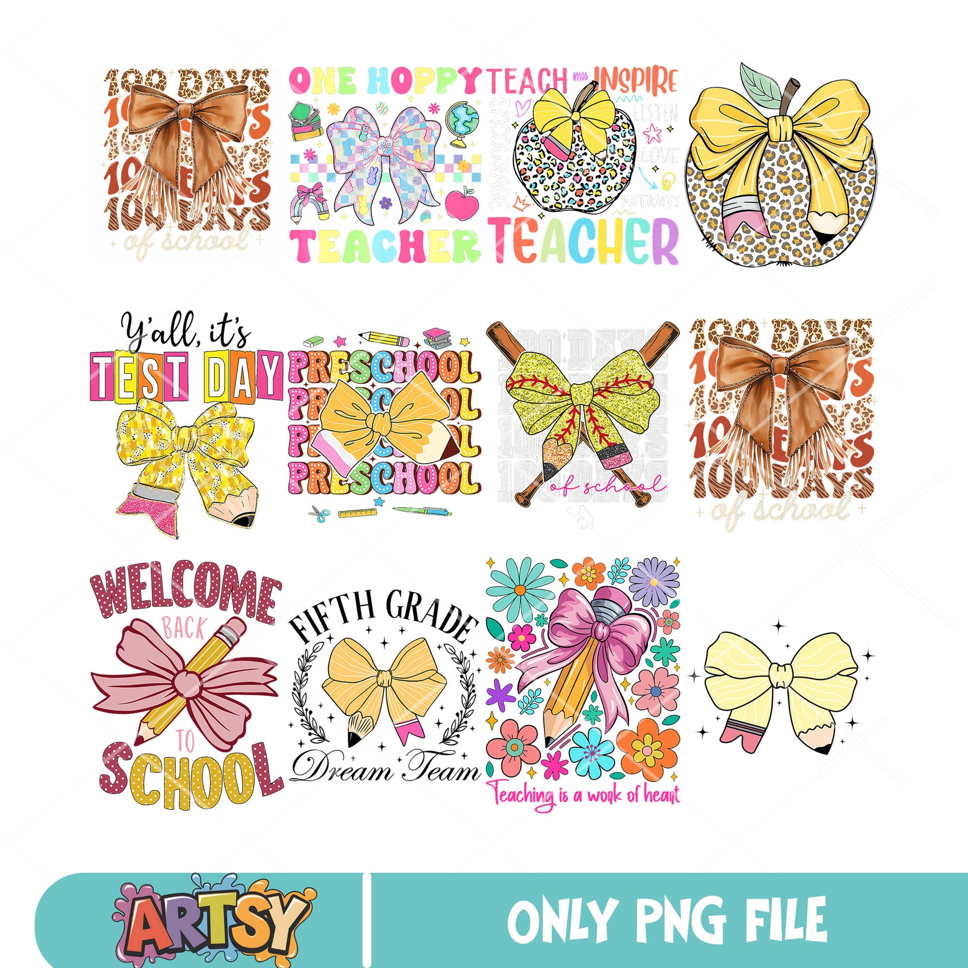 Bow welcome school png, teacher school png, pencil of school png