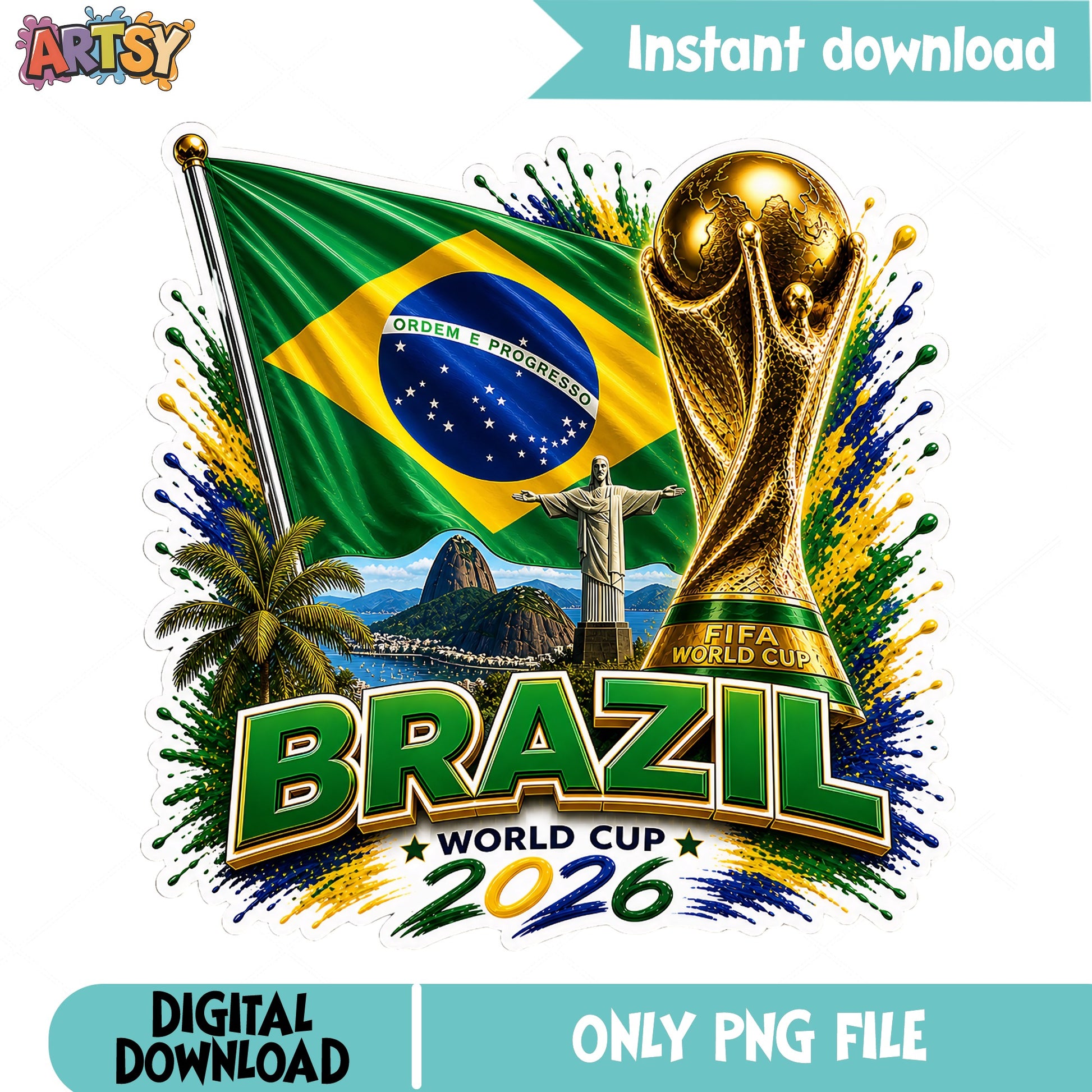 Brazil World Cup 2026 PNG, Brazil Soccer Trophy PNG, Football PNG