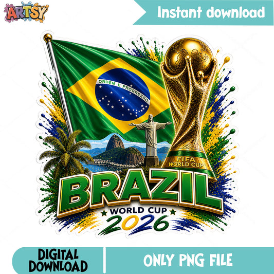 Brazil World Cup 2026 PNG, Brazil Soccer Trophy PNG, Football PNG