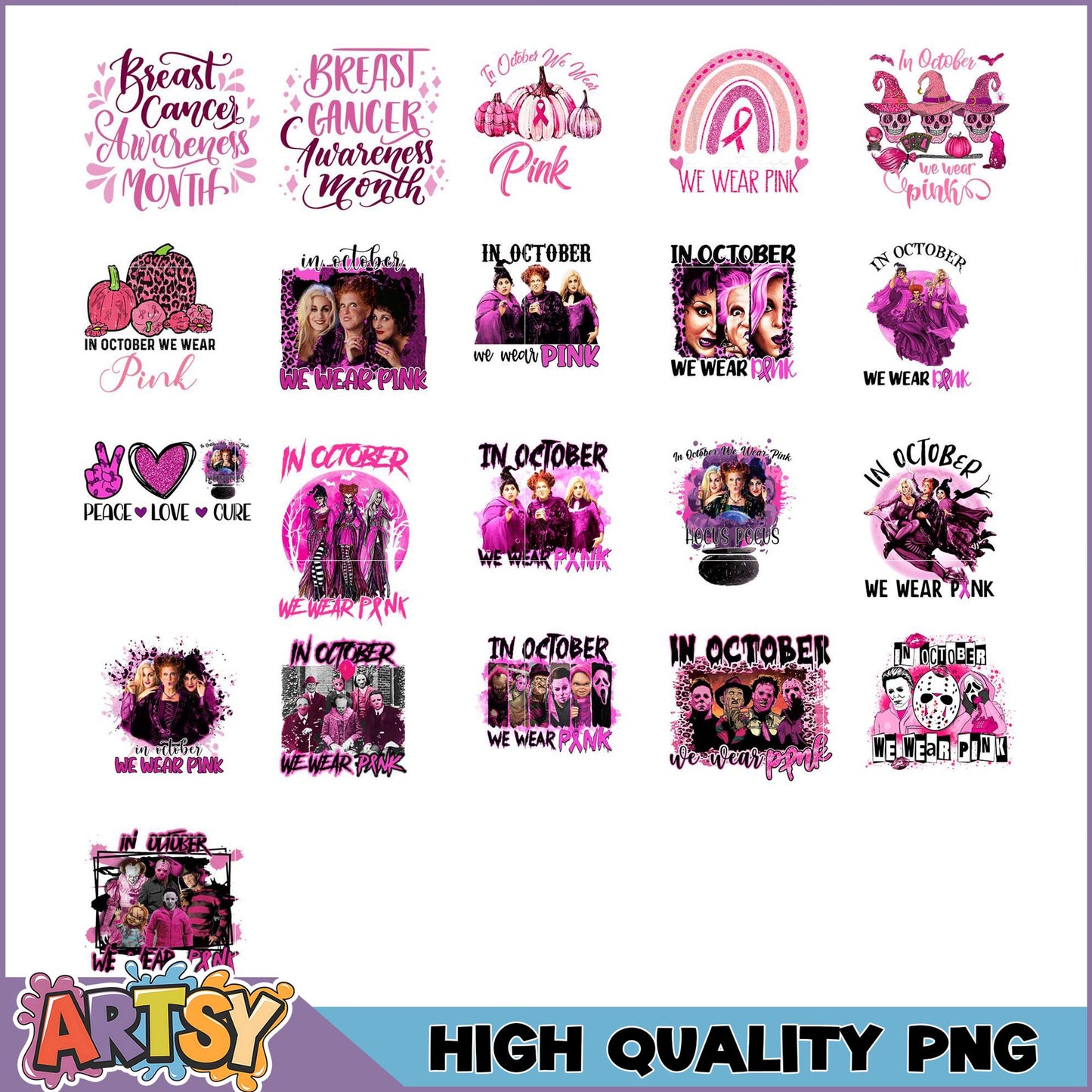 Breast Cancer Awareness Month PNG Bundle