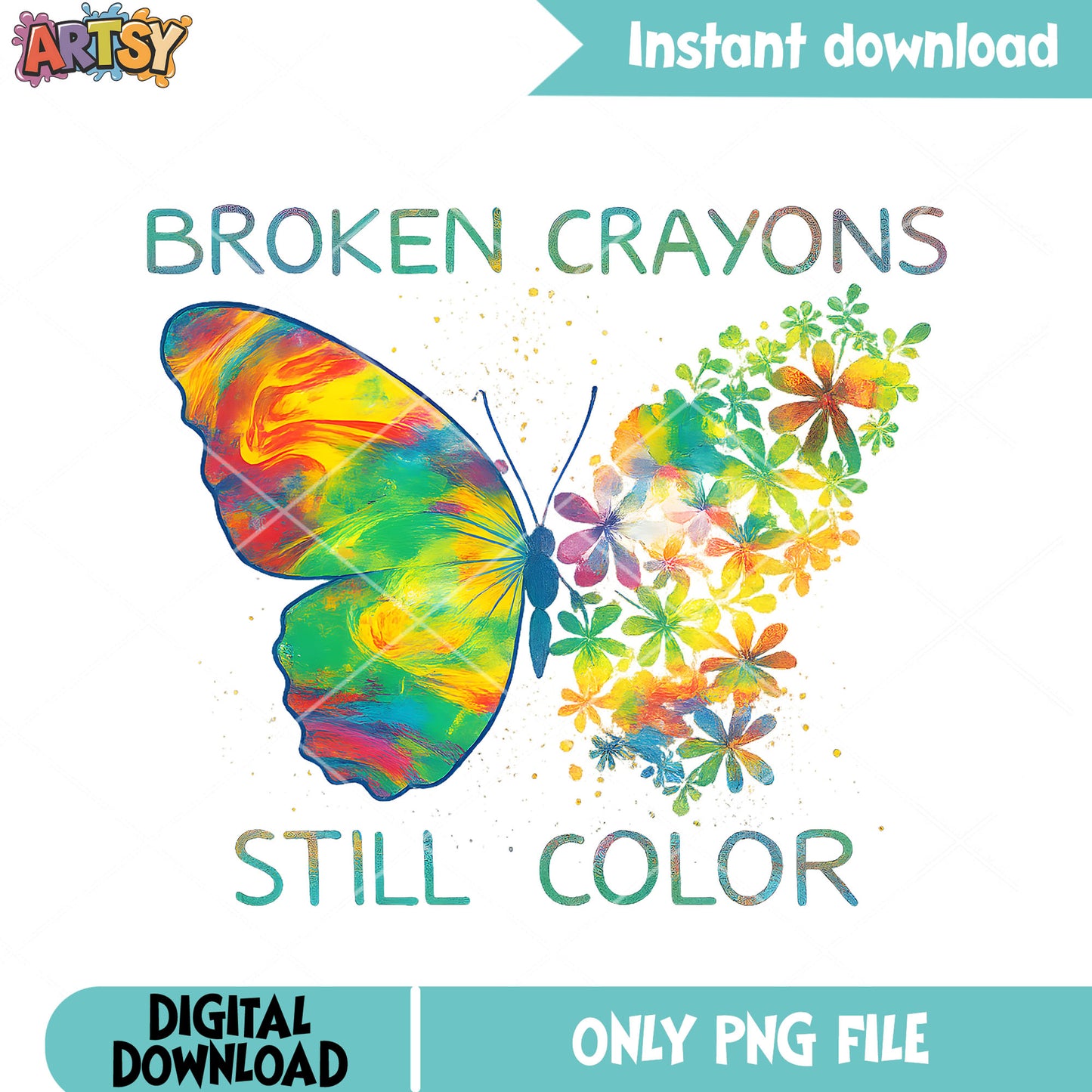 Broken crayons still color png, Retro Wildflower Png, Mental Health png