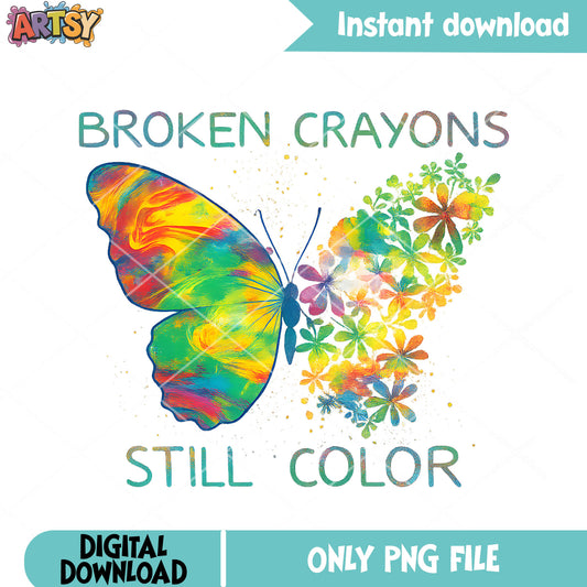 Broken crayons still color png, Retro Wildflower Png, Mental Health png