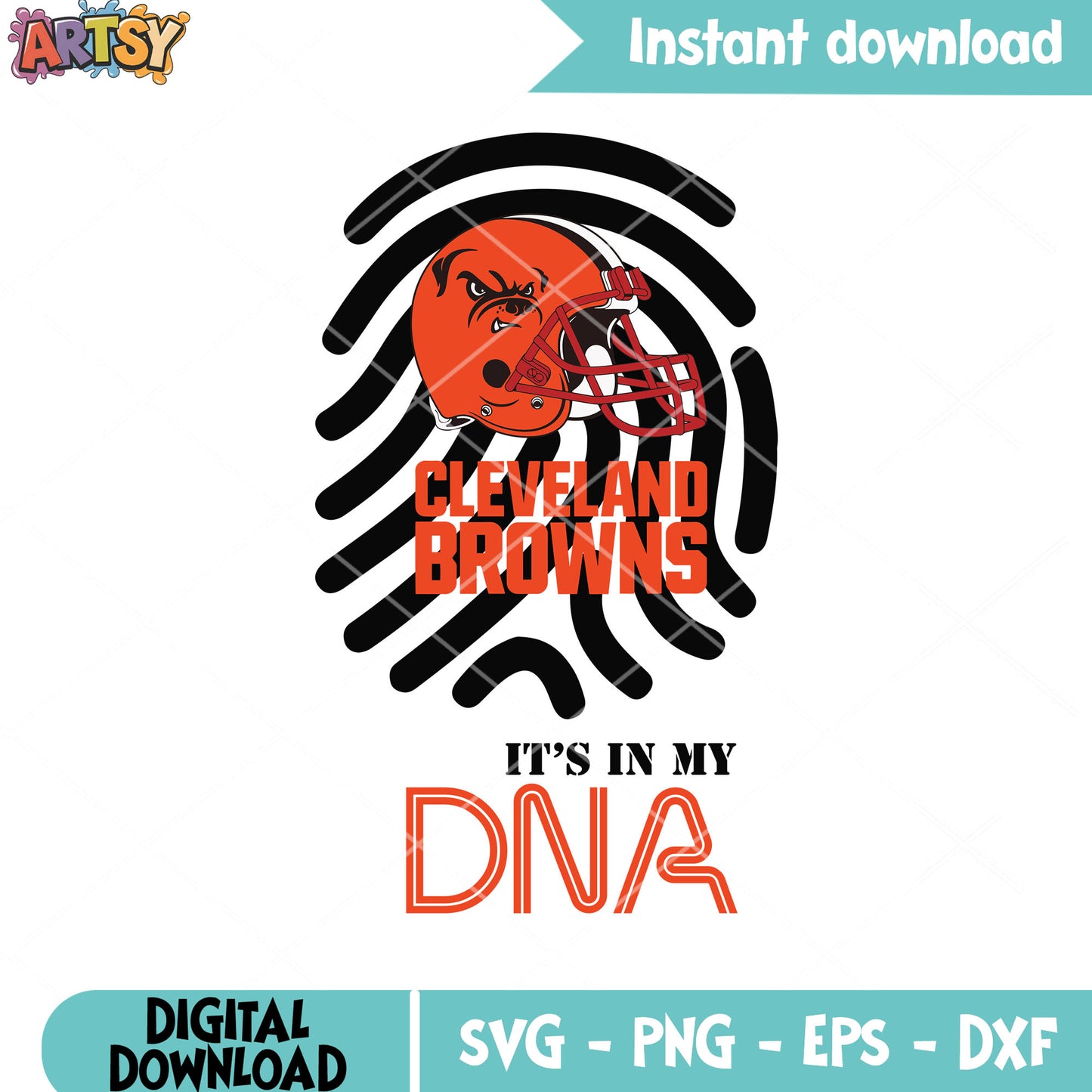 Browns bull dog Orange helmet svg, nfl teams svg, fingerprint svg