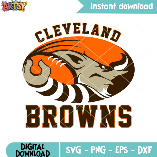 Browns nfl rugby ball svg, cleveland browns svg, nfl football team svg