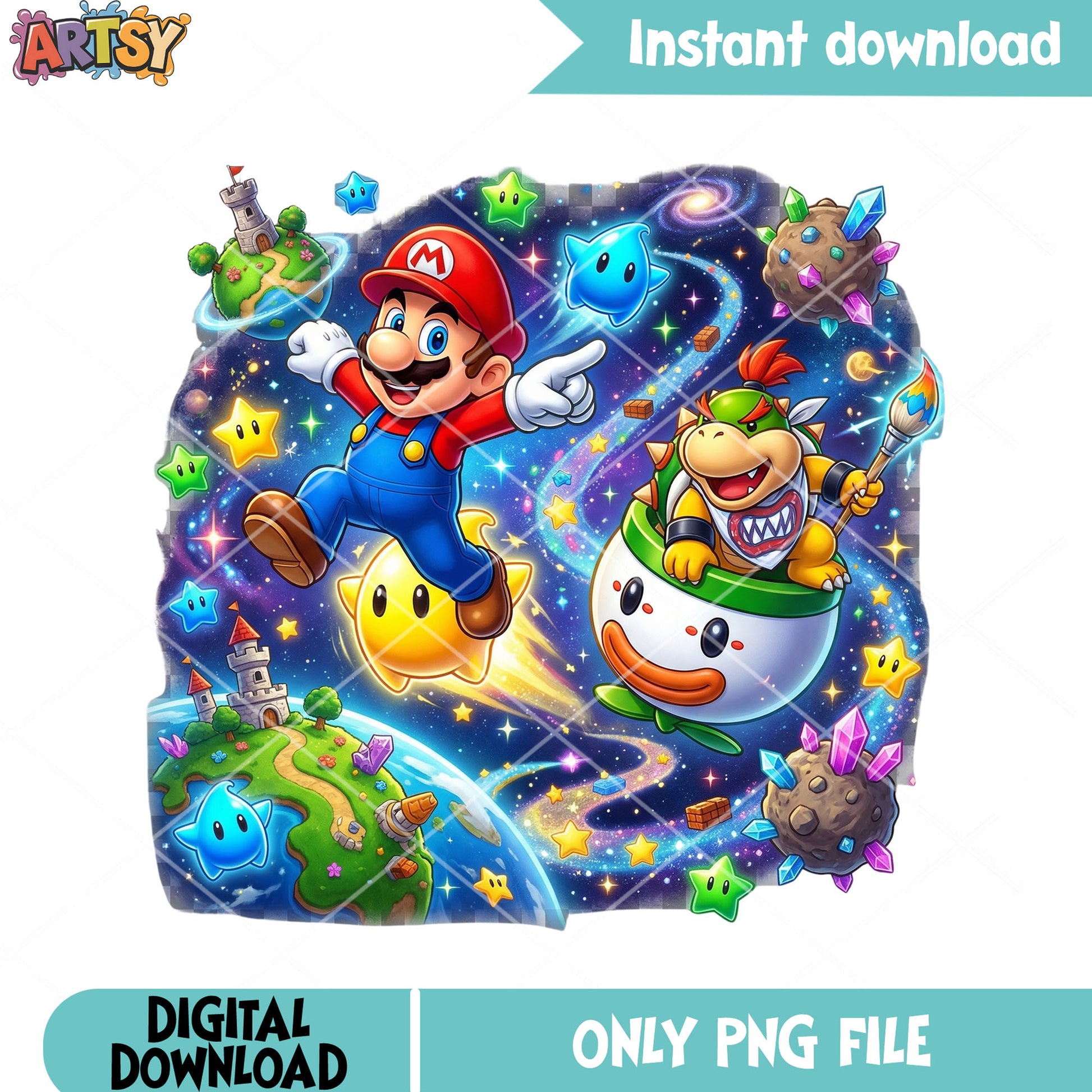Browser mario galaxy png, mario bros png, nintendo switch png