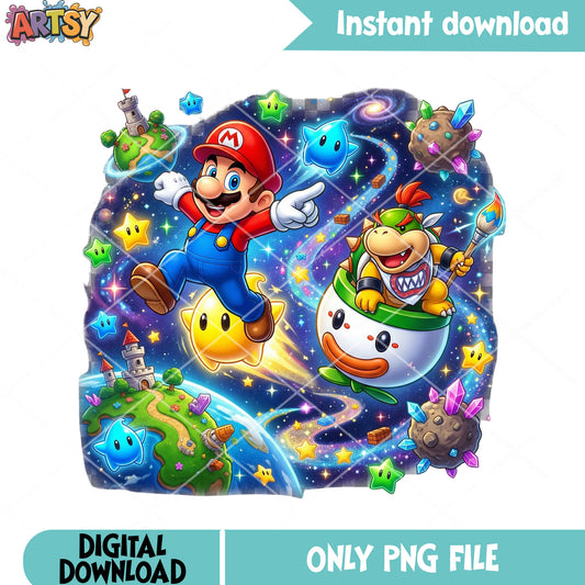 Browser mario galaxy png, mario bros png, nintendo switch png