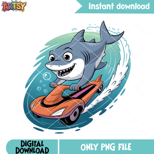 Bruce shark ocean vibes png, disney character png, bruce the shark png