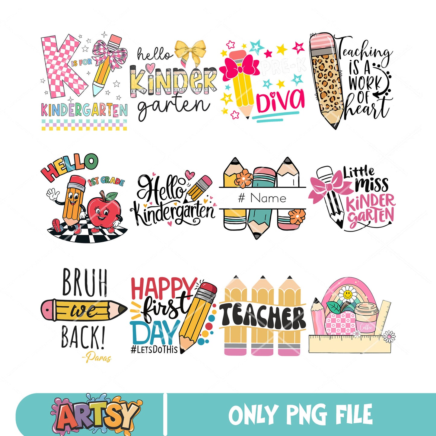 Bruh we back png bundle, pencil of school png, back to school png