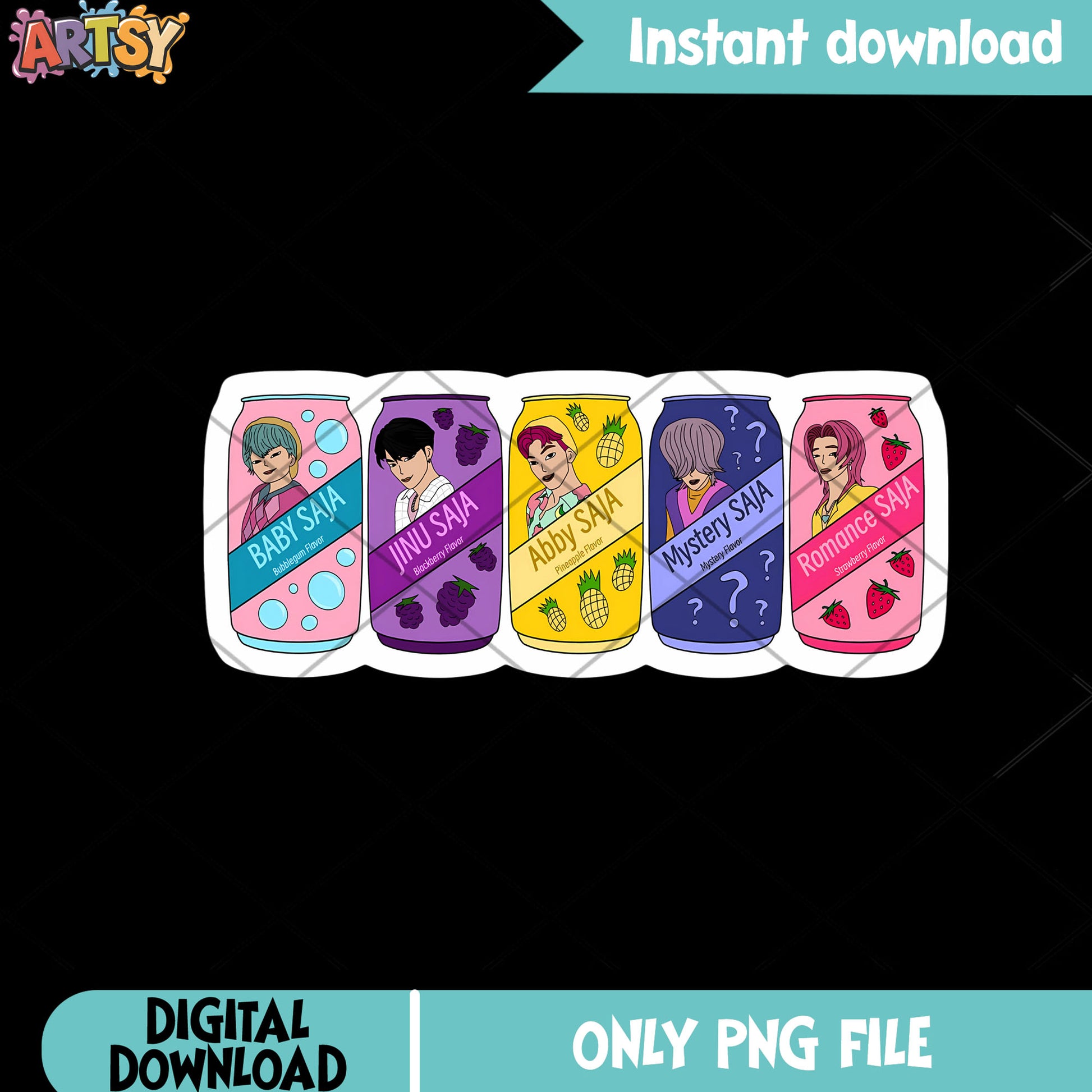 Bubble soda kpop saja  png, kpop demon hunters png, baby saja boys png