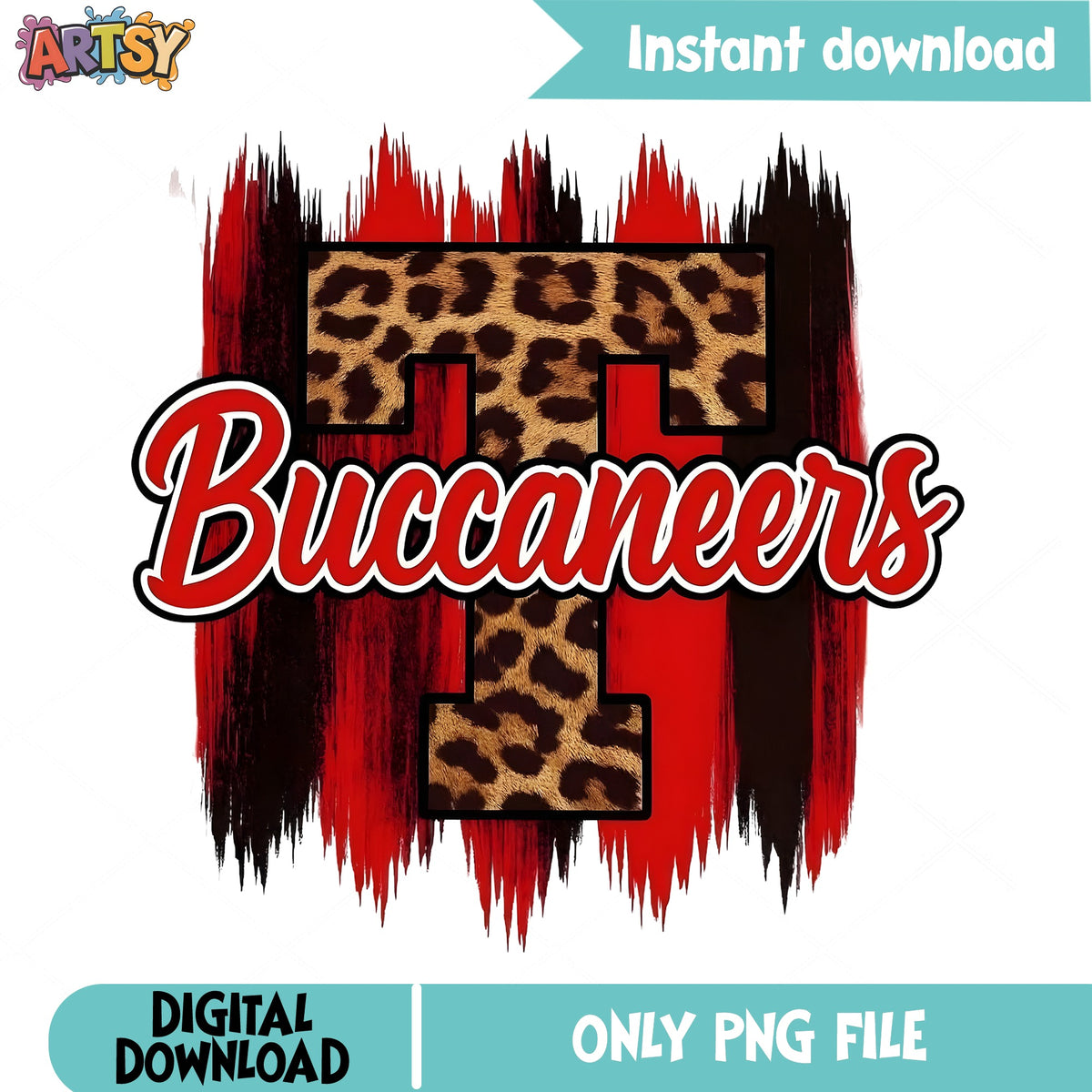 Buccaneers Leopard Print PNG, Football Team PNG, Sublimation PNG