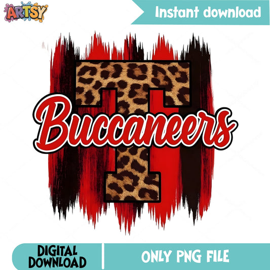 Buccaneers Leopard Print PNG, Football Team PNG, Sublimation PNG