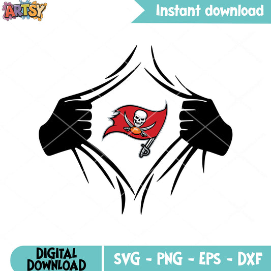 Buccaneers superman costume svg, tampa bay buccaneers svg, dc comic svg