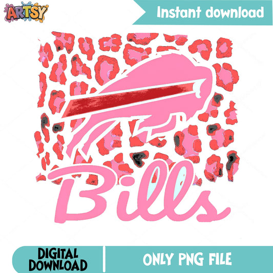Buffalo Bills Leopard PNG, Bills Football Pink, NFL PNG