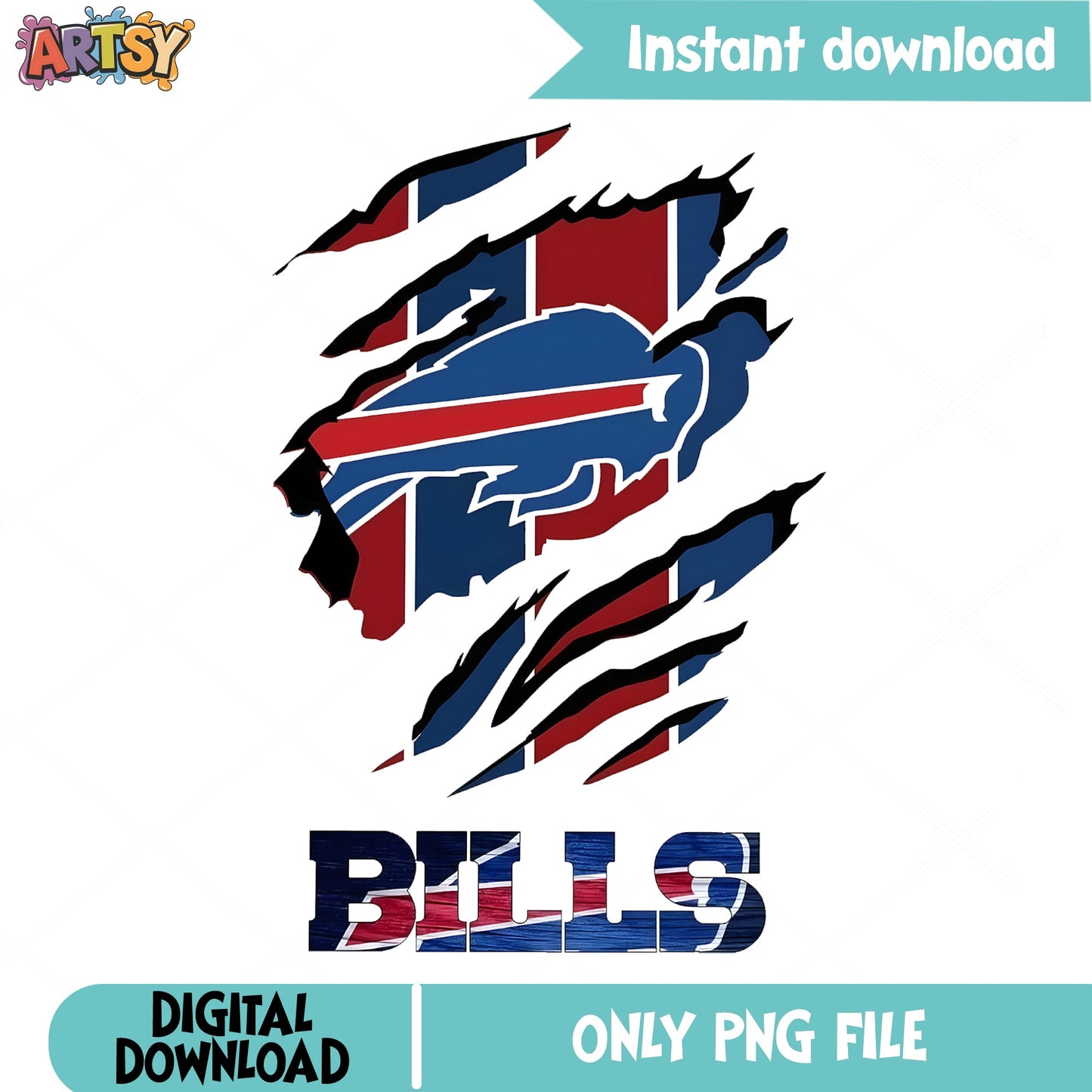 Buffalo Bills Ripped PNG, Bills Football Clipart PNG, NFL PNG