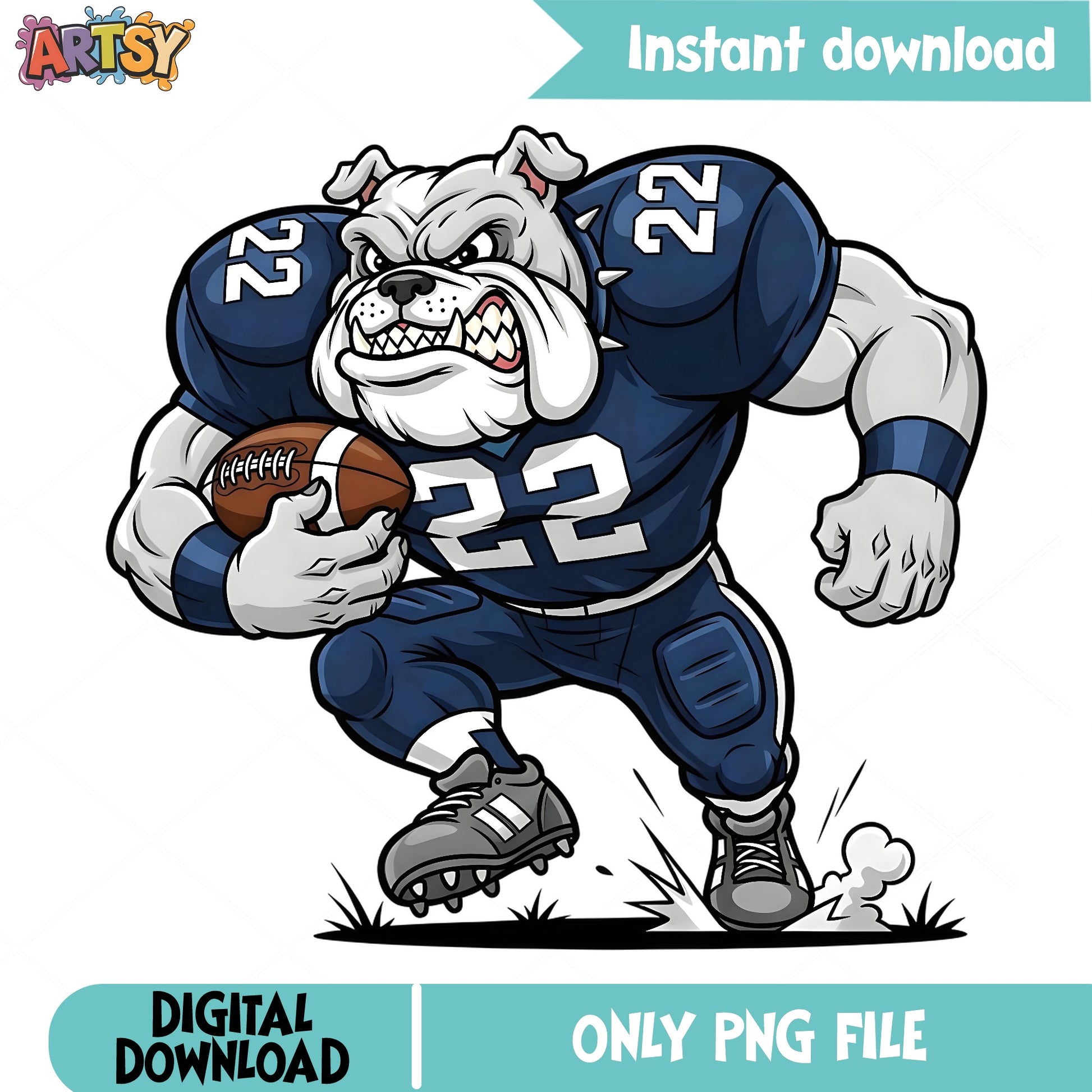 Bulldog Football Player PNG, Football Mascot PNG, Sports PNG