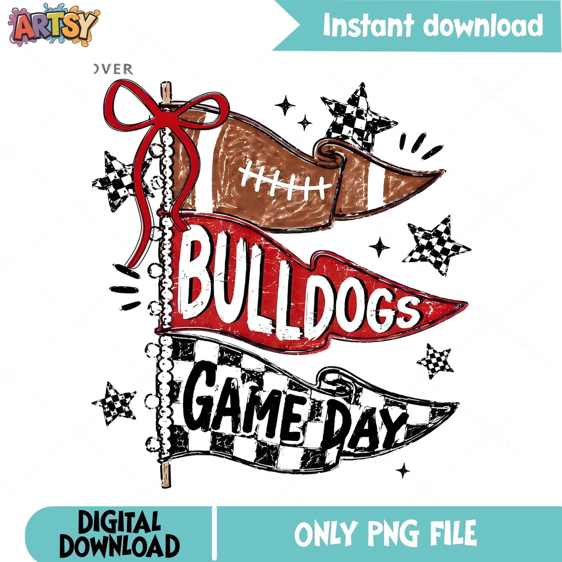 Bulldogs Game Day Football Pennant PNG, Football PNG, Game Day PNG
