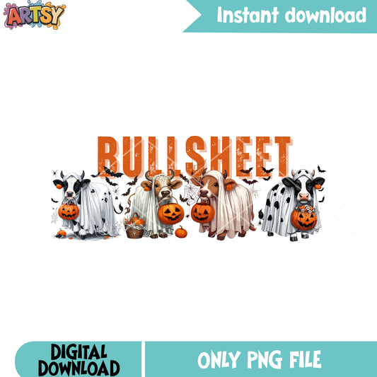 Bull sheet png, jack o lantern  png, halloween night png