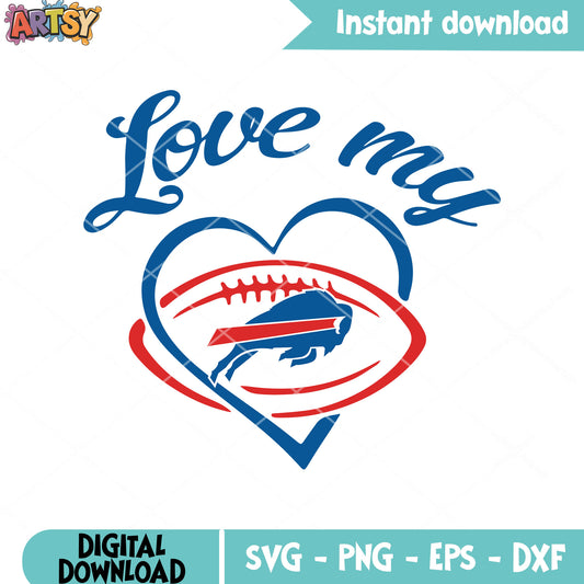 Bulls loves the ball svg, new york football teams​ svg, bills​ svg