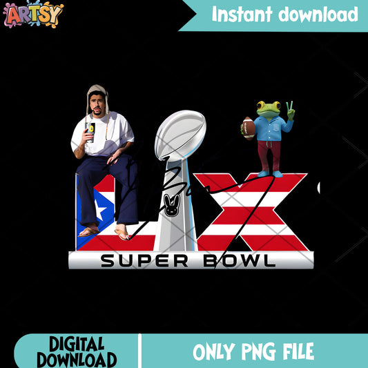 Bunny LX super bowl frog png, Puerto Rico png, american football​ png