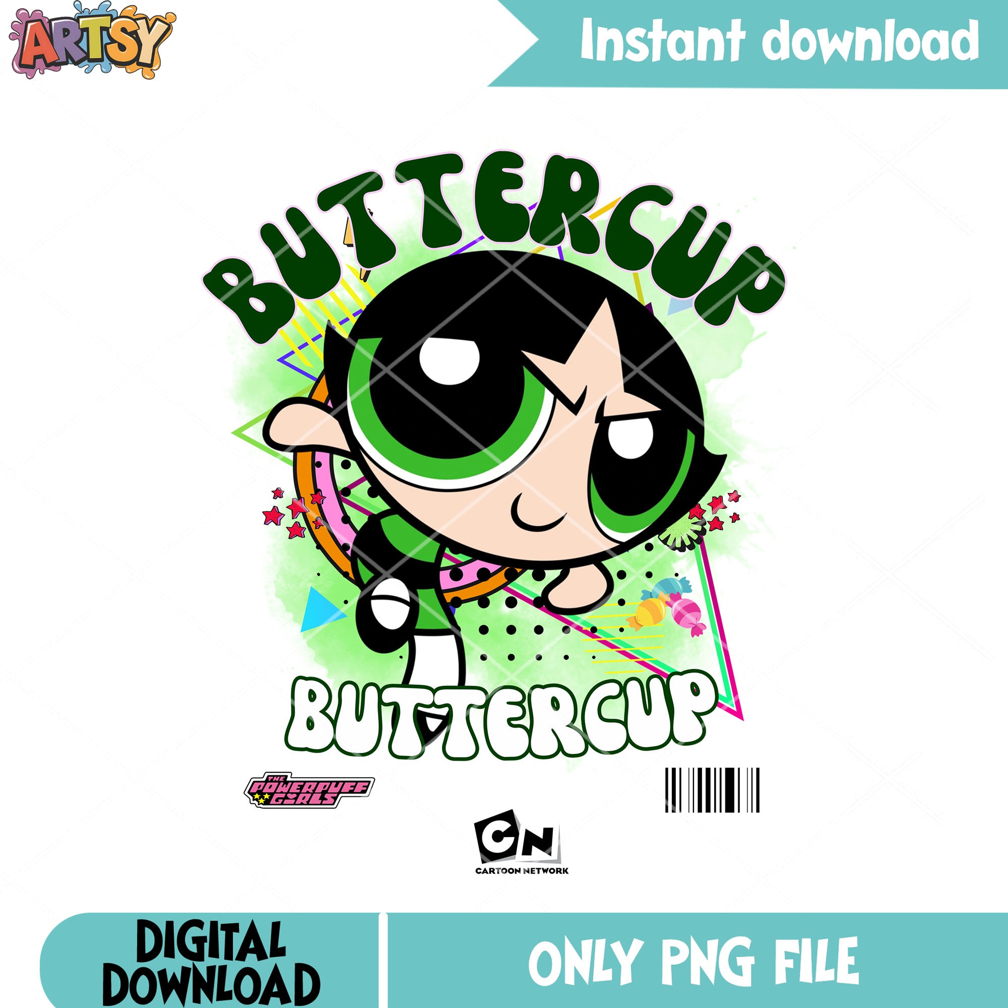 Buttercup powerpuff girls retro png, green powerpuff girls png – Artsysvg