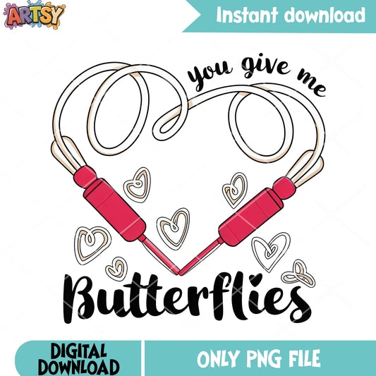 Butterflies poster valentines png, love poster png, valentine season png