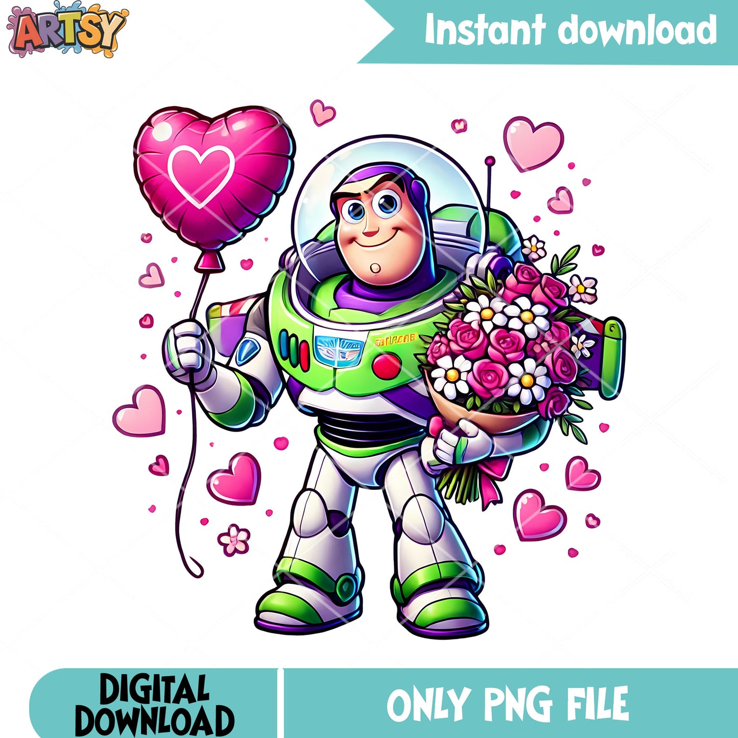 Buzzlightyear stuff vanletines png, disney valentine png, Toy story png