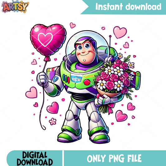 Buzzlightyear stuff vanletines png, disney valentine png, Toy story png